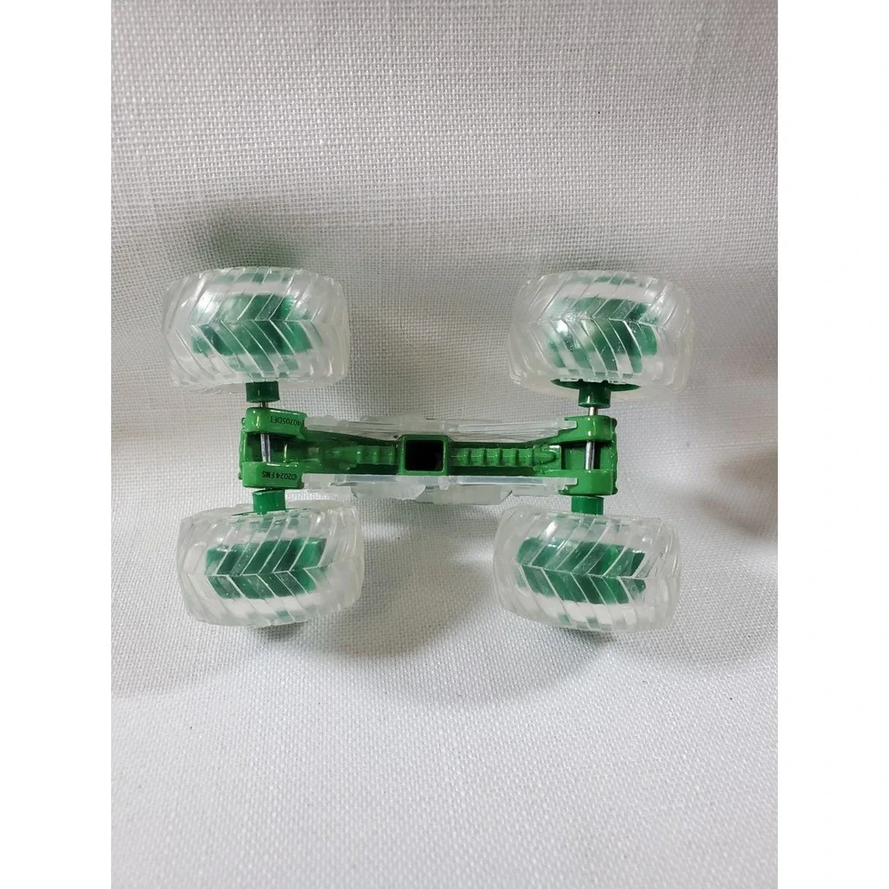 2 Hot Wheels Monster Truck Chassis Gold + Clear Green Skeleton Frame Loose-PARTS